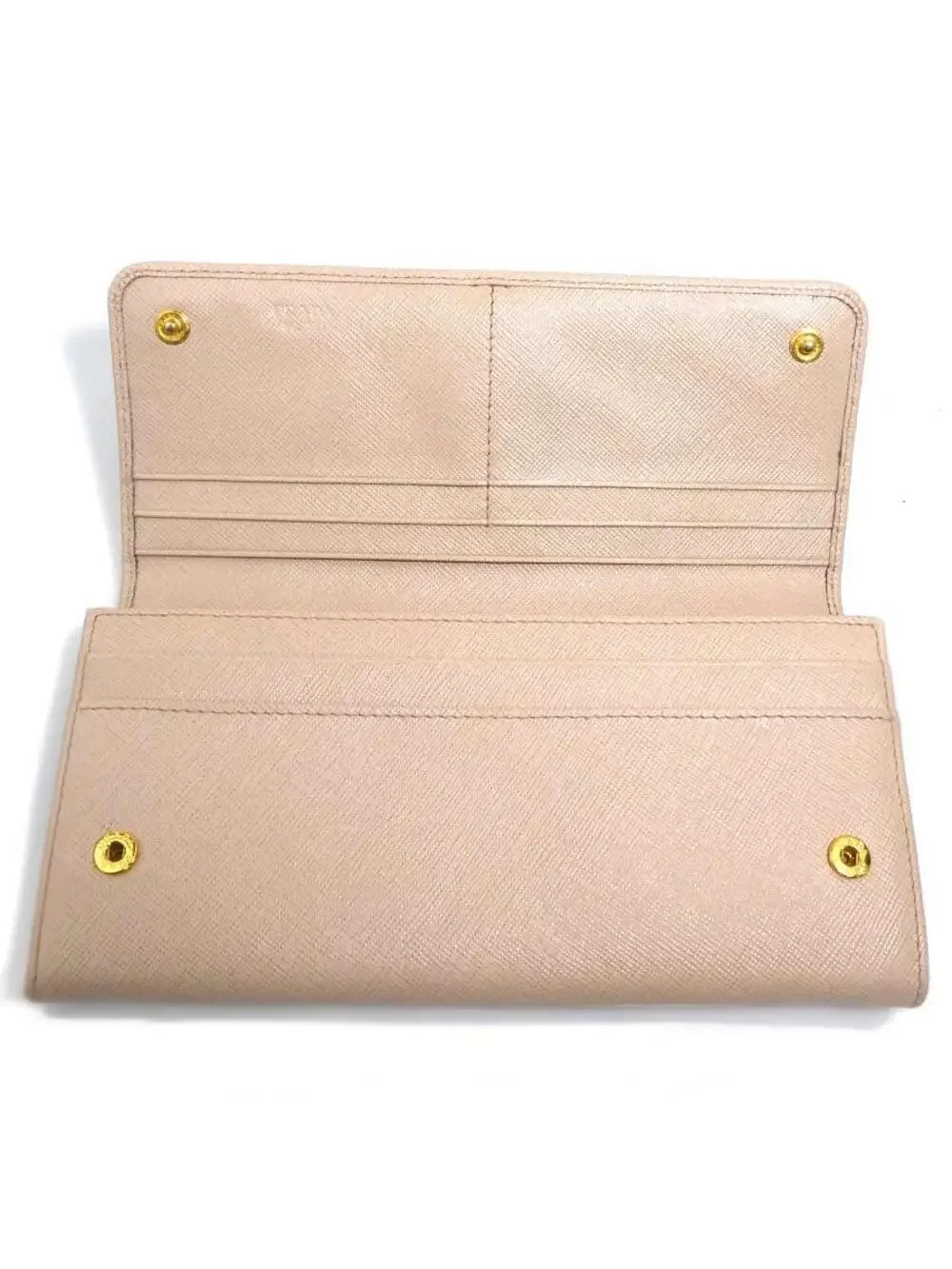 Auth Prada Bifold Long Wallet Light #280413P25B